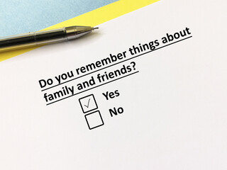 Questionnaire about dementia