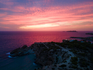 Cala Tarida beach in Ibiza, Spain