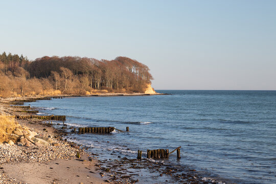 Coast of Sonderborg Bay (S&oslash;nderborg Bugt) of Baltic sea