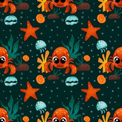 Fototapeta premium seamless pattern with fishes