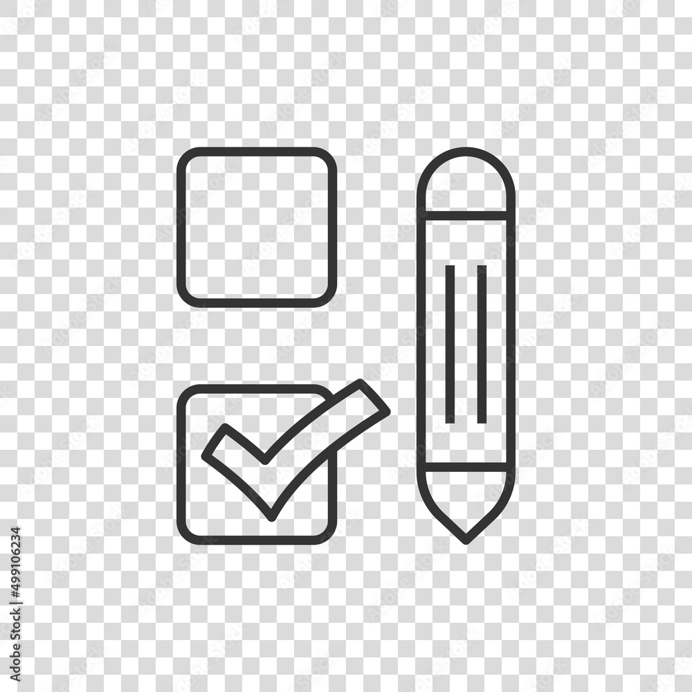 Poster checklist document icon in flat style. survey vector illustration on white isolated background. chec