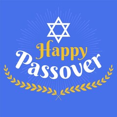 Happy passover with star of david and wheats icon - 499106481
