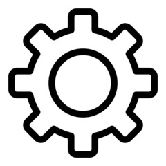 Settings Gear Flat Icon Isolated On White Background