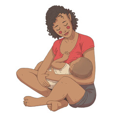 A woman is breastfeeding a child. Breastfeeding an infant.