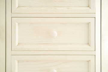 Wooden white cabinet, wardrobe in provence style.