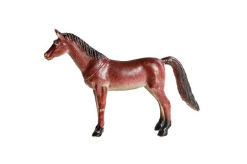 horse toy figurine isolated on white background