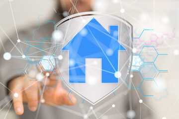 home data. Digital cyberspace with particles and Digital data network connections concept.