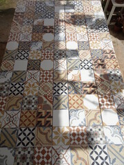 Mosaic Pattern Tiled Dining Table