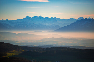 Wunderschöne Alpen, Sicht vom Uetliberg