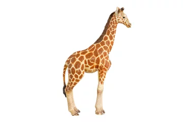 Poster giraffe toy figurine isolated on white background © Fotograf