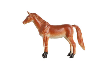 Fototapeta na wymiar horse toy figurine isolated on white background