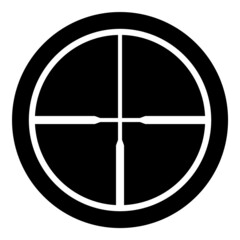 Reticle Scope Optical Sight Glyph Flat Icon Isolated On White Background