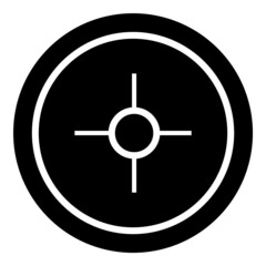 Reticle Scope Optical Sight Glyph Flat Icon Isolated On White Background