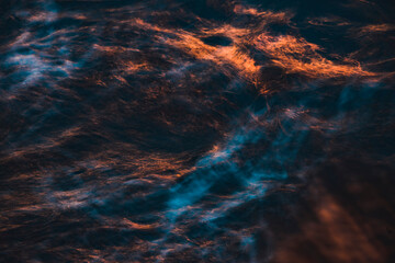 Water sunset waves in Norway