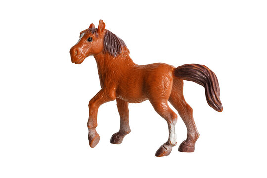 horse toy figurine isolated on white background