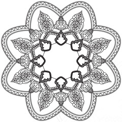 Leaf Flower Petal Coloring Mandala Art Simple Graphic Shape Vector Floral Oriental Outline Vintage Decorative Elements Pattern Illustration Islam Arabic Indian Turkish Mystic Religion Morals Lotus