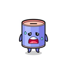 the fatigue cartoon of cylinder piggy bank