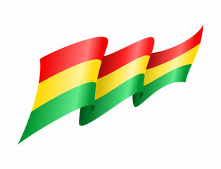 Bolivian flag wavy abstract background. Vector illustration.