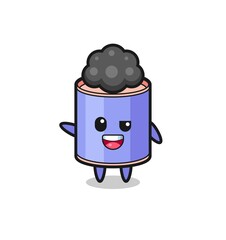 cylinder piggy bank character as the afro boy