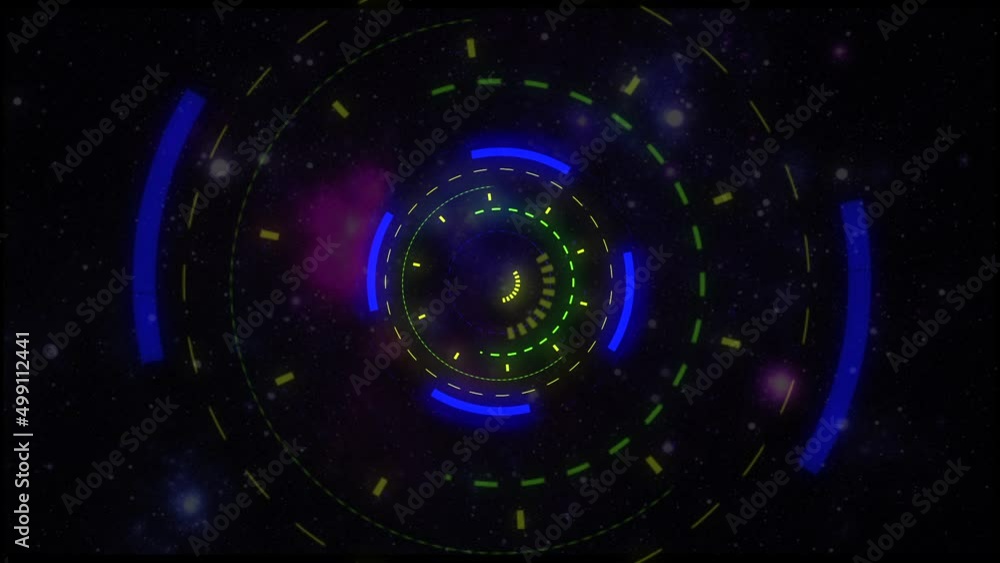 Poster circle animation shape elements pack with a black background.