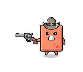 the brick cowboy shooting with a gun