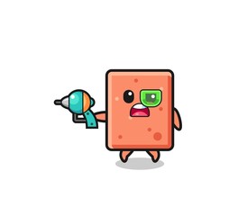 cute brick holding a future gun