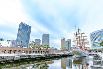 Obraz premium 停泊する日本丸 神奈川県横浜市 Nihon Maru anchored. Kanagawa-ken Yokohama city.