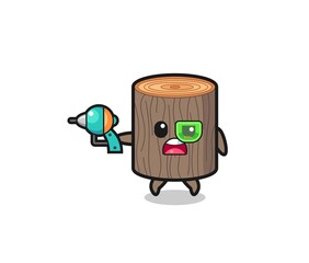 cute tree stump holding a future gun