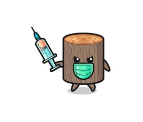 illustration of the tree stump to fight the virus