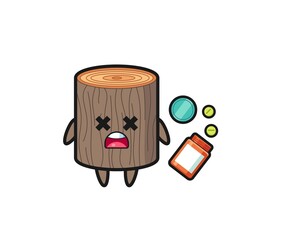 illustration of overdose tree stump character