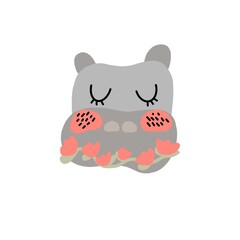 Cute Cartoon Hippopotamus rast Illustration