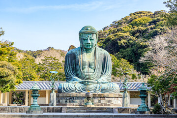初春の鎌倉大仏　神奈川県鎌倉市　Kamakura Daibutsu in early spring. Kanagawa-ken Kamakura city.