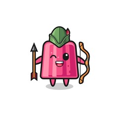 jelly cartoon as medieval archer mascot