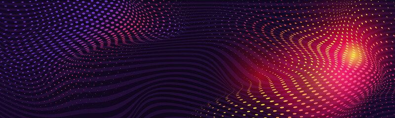 Obraz premium Big background with abstract lines and comet, big data grids and flare.
