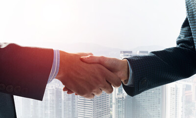Close-up of the handshake of businessmen.
