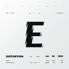 Refraction and Distortion letter. Glass Effect minimal illustration.Abstract sign, symbol for promotional poster, music poster, sale banner, brochure or logo for your brand. Eps10 vector.