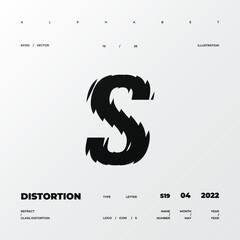 Refraction and Distortion letter. Glass Effect minimal illustration.Abstract sign, symbol for promotional poster, music poster, sale banner, brochure or logo for your brand. Eps10 vector.