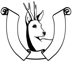 Logo mit Hirsch und Platz f&uuml;r Text