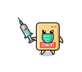 illustration of the cement sack to fight the virus