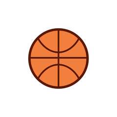 Basketball ball with Flat design on a white background, Vector.