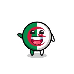 happy algeria flag cute mascot character