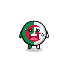 the fatigue cartoon of algeria flag