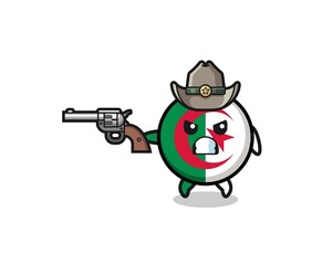 the algeria flag cowboy shooting with a gun