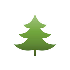 Pine tree or Christmas tree flat icon, Vector.
