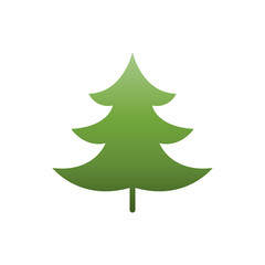 Pine tree or Christmas tree flat icon, Vector.