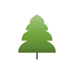 Pine tree or Christmas tree flat icon, Vector.