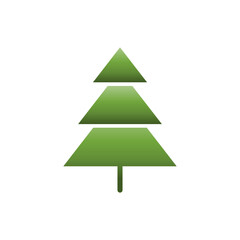 Pine tree or Christmas tree flat icon, Vector.
