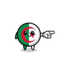 algeria flag mascot with pointing right gesture