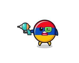 cute armenia flag holding a future gun