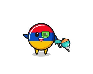 armenia flag cartoon as future warrior mascot